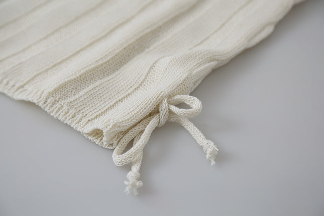 Drawstring Waist Sleeveless Knit Top