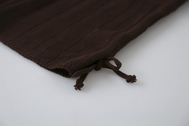 Drawstring Waist Sleeveless Knit Top