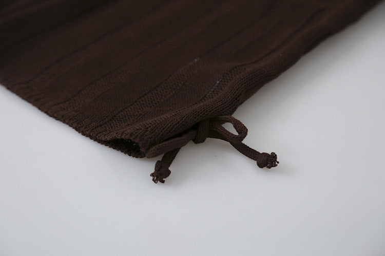 Drawstring Waist Sleeveless Knit Top
