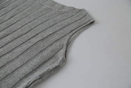 Drawstring Waist Sleeveless Knit Top