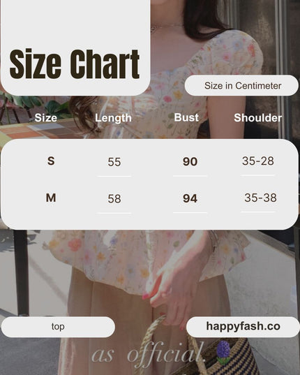AS OFFICIAL Sugar Rush – Floral Puff Sleeve Peplum Blouse