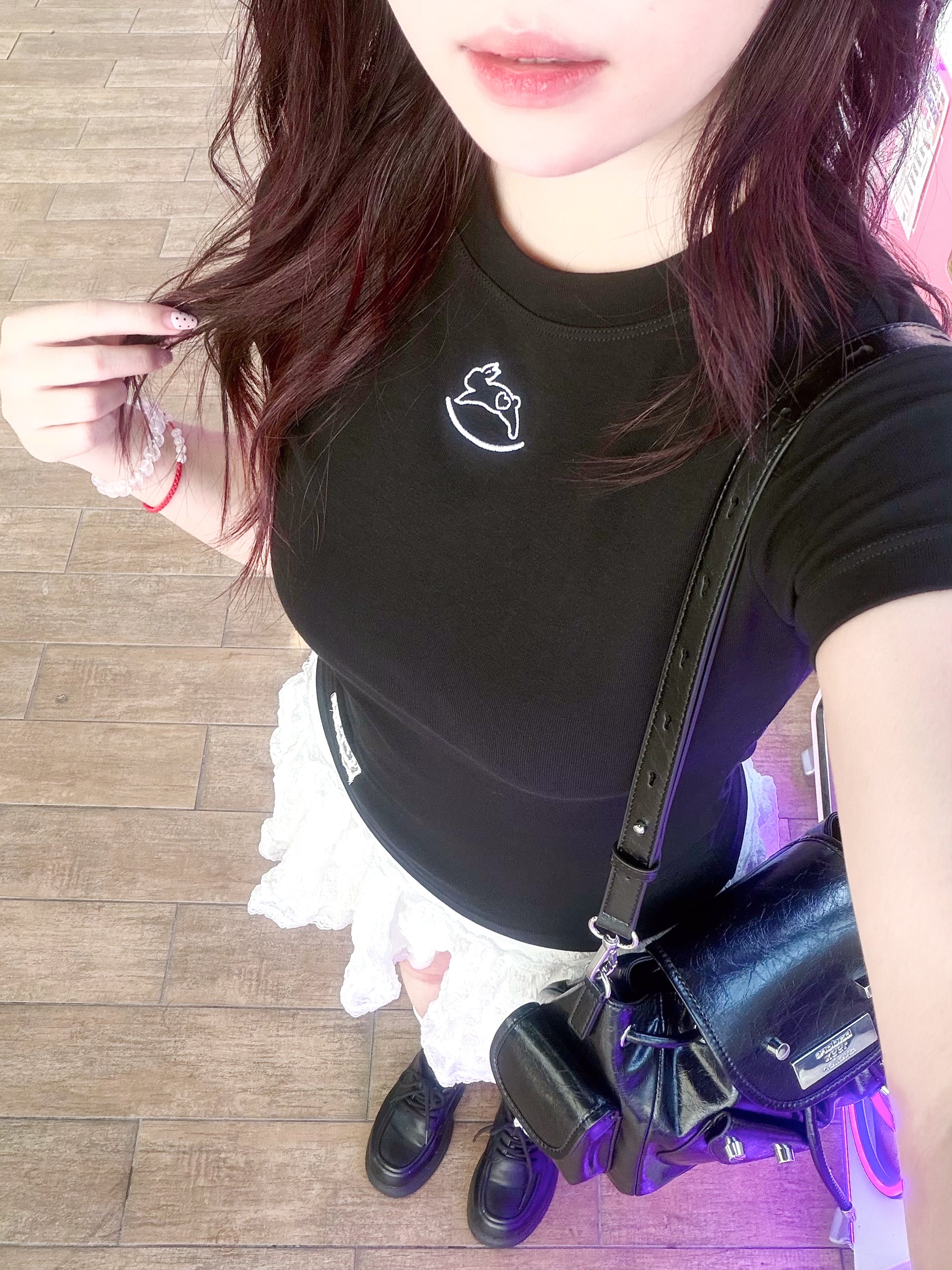 JoyDion Chloey Bunny Embroidery Tee