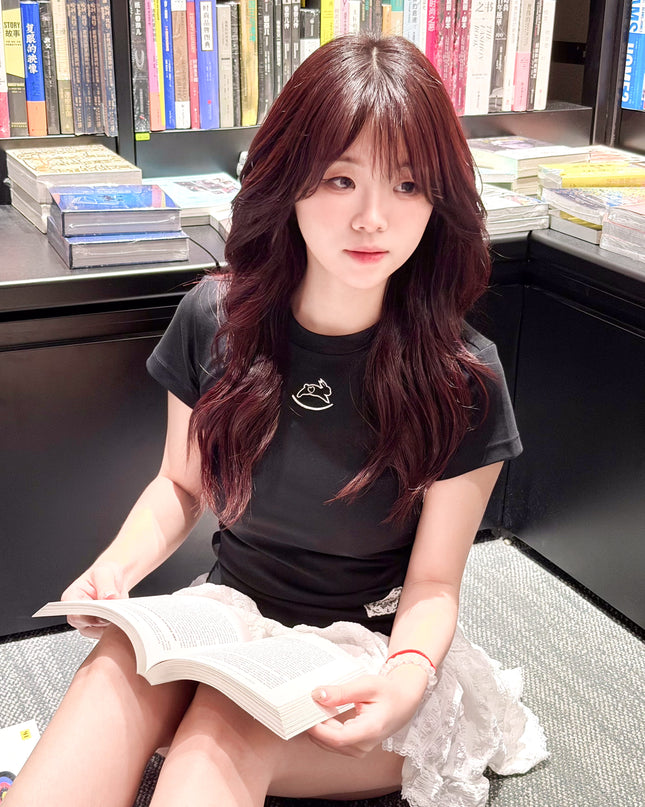JoyDion Chloey Bunny Embroidery Tee