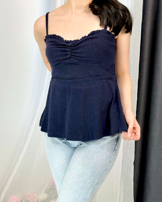 WGWE Crush-Inspired Ruched Butterfly Strap Cami Top
