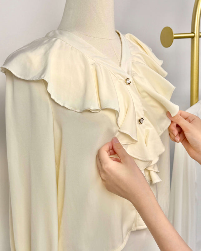 Cascade Ruffle Chiffon Blouse