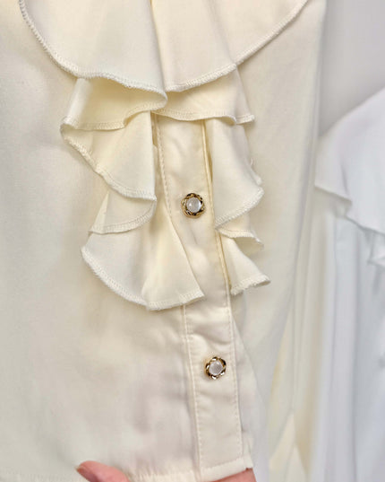 Cascade Ruffle Chiffon Blouse