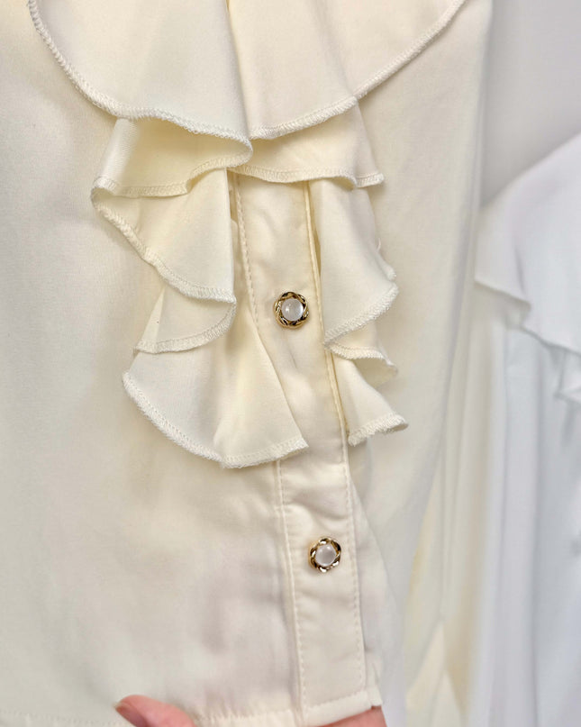 Cascade Ruffle Chiffon Blouse