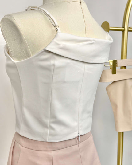 Asymmetric Off-Shoulder Contour Top