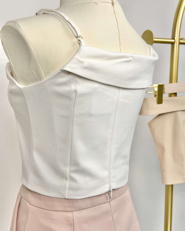 Asymmetric Off-Shoulder Contour Top