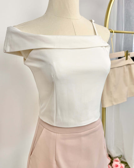 Asymmetric Off-Shoulder Contour Top
