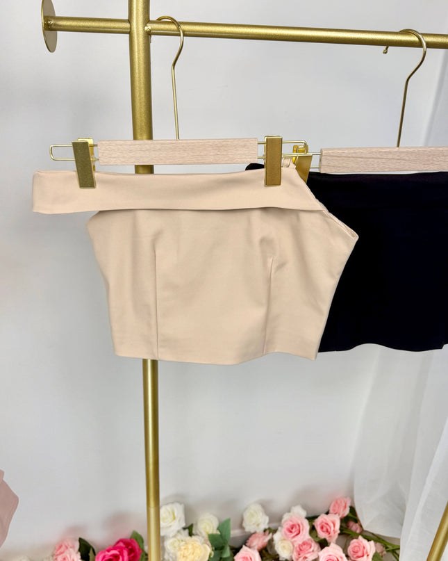 Asymmetric Off-Shoulder Contour Top