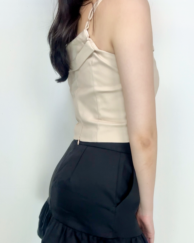 Asymmetric Off-Shoulder Contour Top