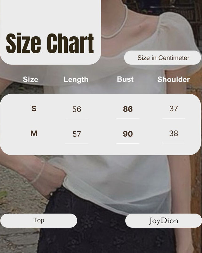 WGWE Sweetheart Mesh Puff Sleeve Top