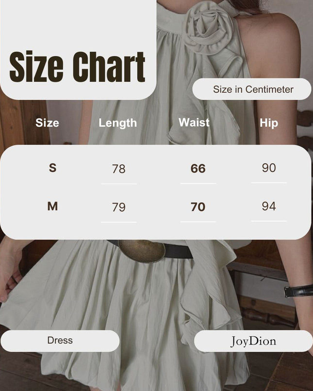 WGWE 3D Floral Halter A-Line Mini Dress