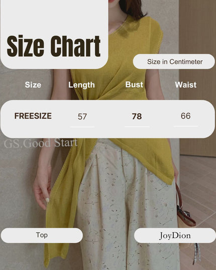 GS.GOOD START V Neck Slim Fit Knitted Short Sleeve Top