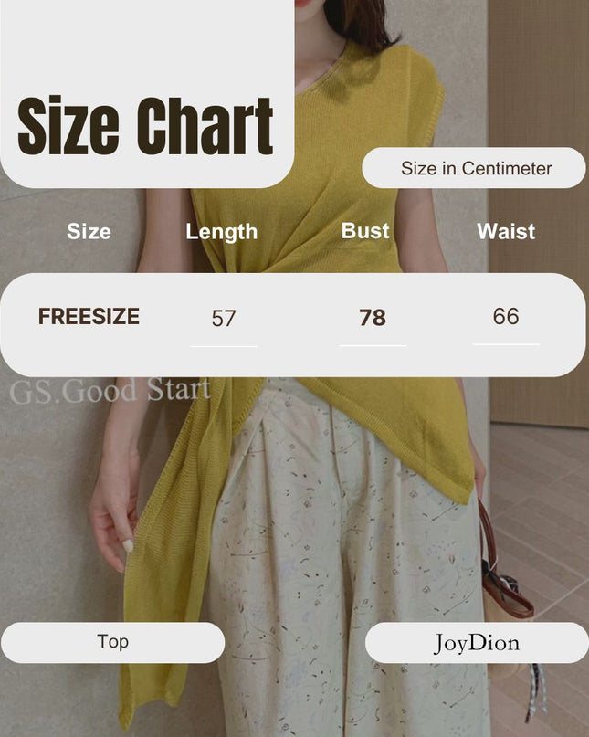 GS.GOOD START V Neck Slim Fit Knitted Short Sleeve Top