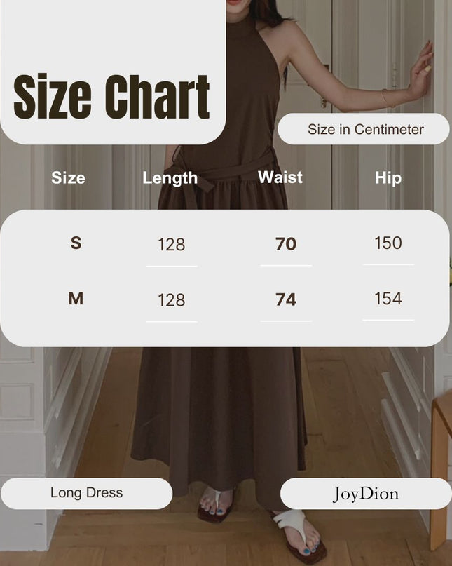 GS.GOOD START Halter Neck Sleeveless Dress with Waist Belt