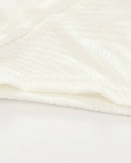 Pleated Waist Crewneck Tee with Built-in Bra Pad
