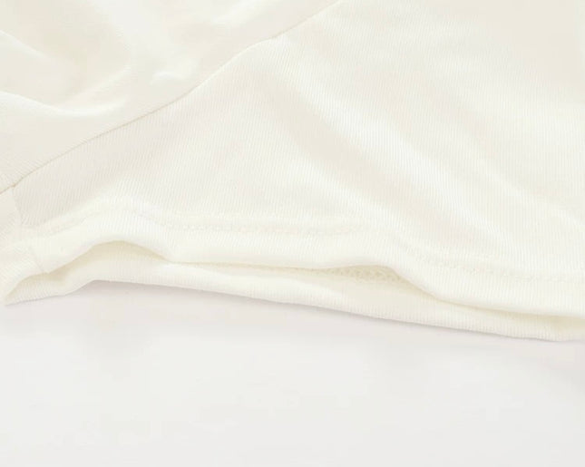 Pleated Waist Crewneck Tee with Built-in Bra Pad