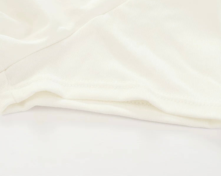 Pleated Waist Crewneck Tee with Built-in Bra Pad