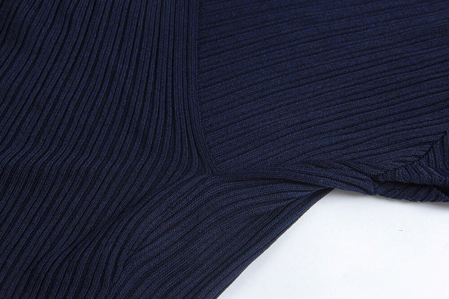 Slim Fit Two-Way Cross V-Neck Knit Top