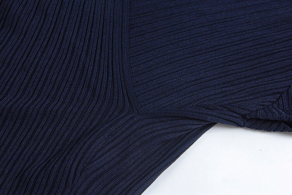 Slim Fit Two-Way Cross V-Neck Knit Top