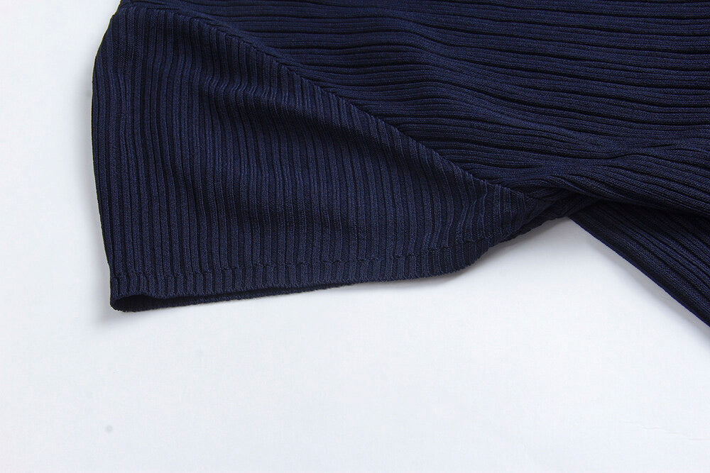 Slim Fit Two-Way Cross V-Neck Knit Top