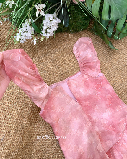 AS OFFICIAL Floral Ruched Puff Sleeve Dress