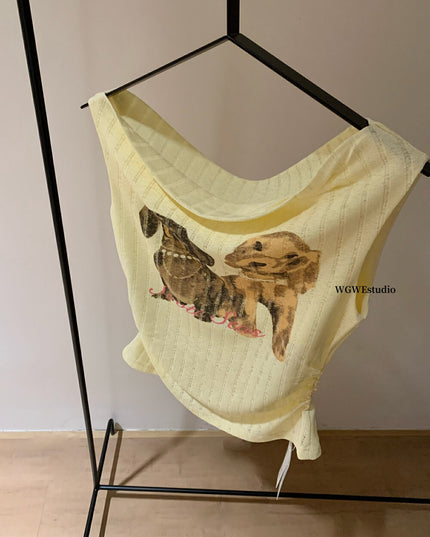 WGWE Printed Off-Shoulder Slim Tee