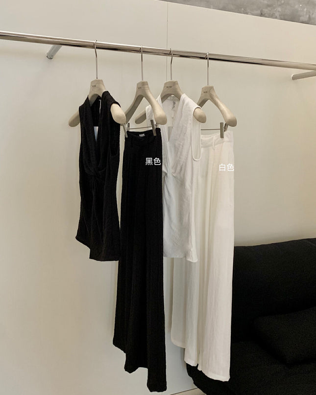 WGWE Twist Detail Top & Wide-Leg Trousers