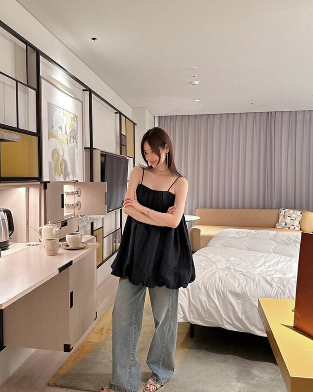 WGWE Minimalist Balloon Hem Tank Dress