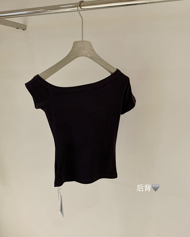 WGWE Button Detail Slim Fit Short Sleeve Tee