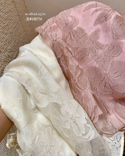 AS OFFICIAL French-Inspired Jacquard Ruffle Top
