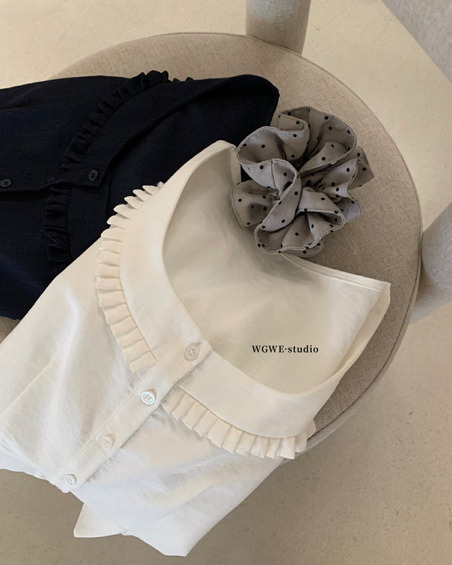 WGWE Square Neck Puff Sleeve Babydoll Blouse
