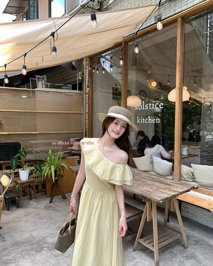 AS OFFICIAL Windsor Garden Ruffle Off-Shoulder Dress