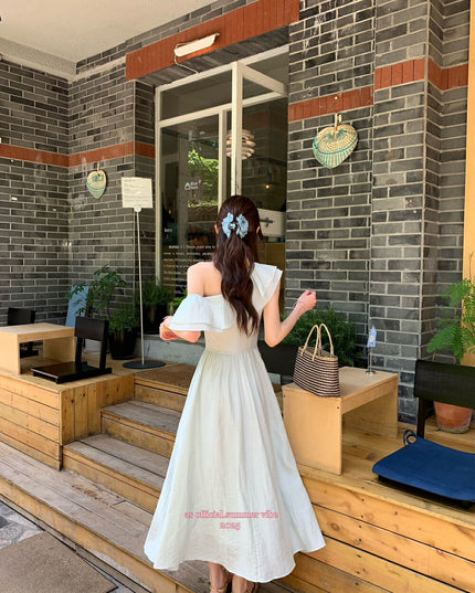 AS OFFICIAL Windsor Garden Ruffle Off-Shoulder Dress