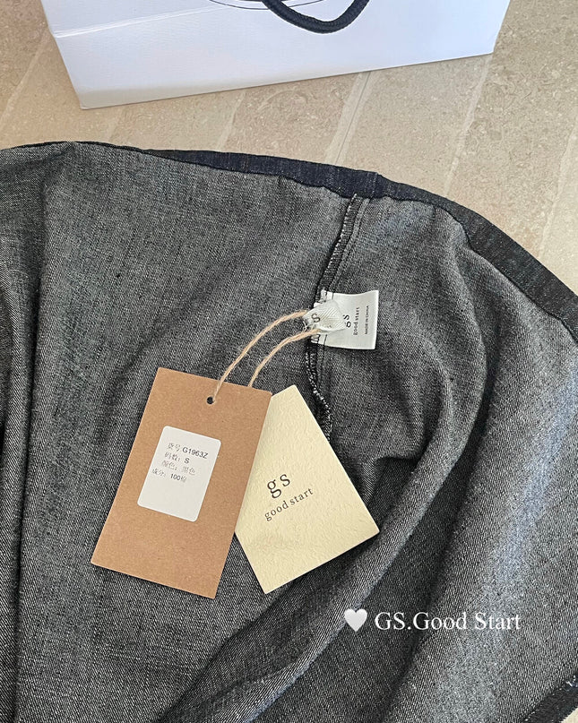 GS.GOOD START Korean Casual Relaxed Denim Cami Dress