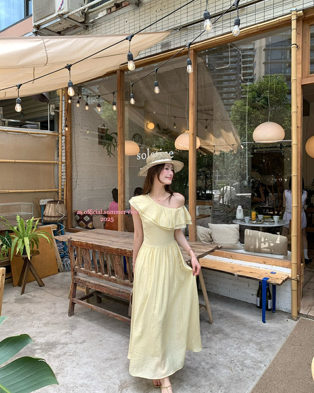 AS OFFICIAL Windsor Garden Ruffle Off-Shoulder Dress