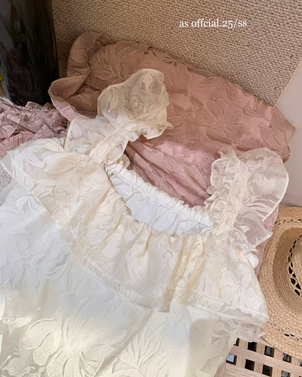 AS OFFICIAL French-Inspired Jacquard Ruffle Top