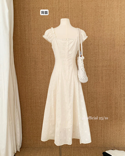 AS OFFICIAL Embroidered Eyelet French Style Dress