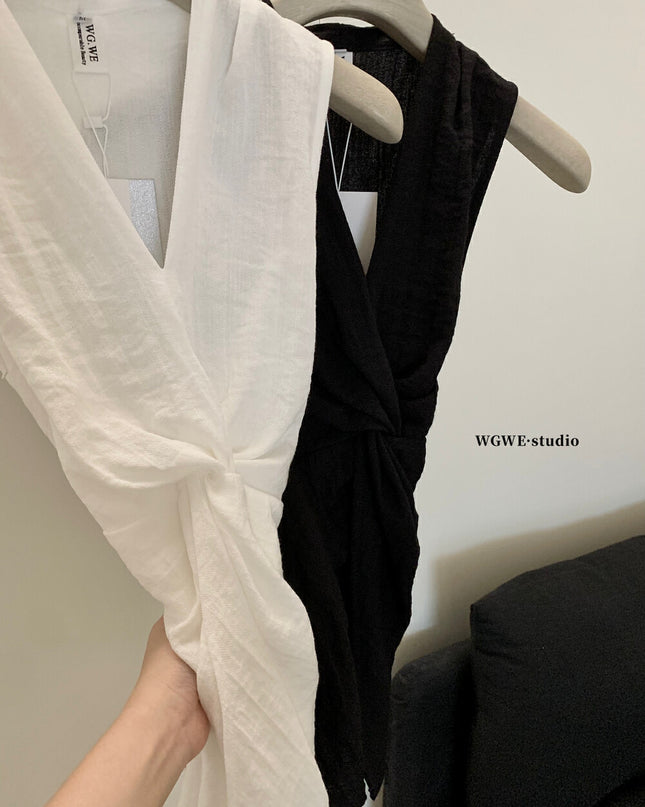 WGWE Twist Detail Top & Wide-Leg Trousers