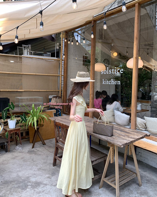 AS OFFICIAL Windsor Garden Ruffle Off-Shoulder Dress