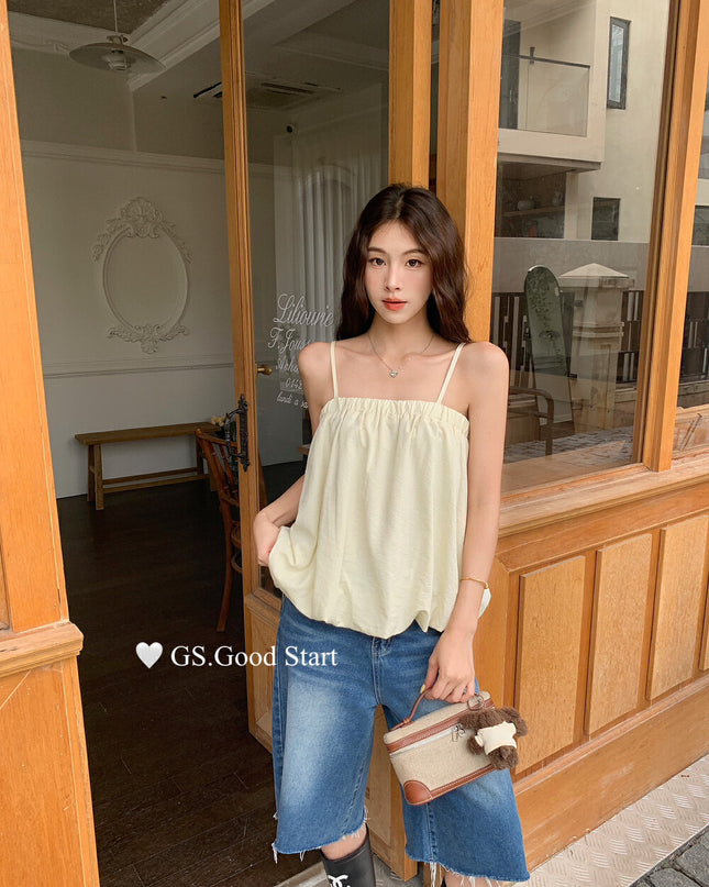 GS.GOOD START Sweet Youthful Bubble Hem Cami Top