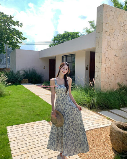 AS OFFICIAL Floral Cinched Waist Vacation Dress