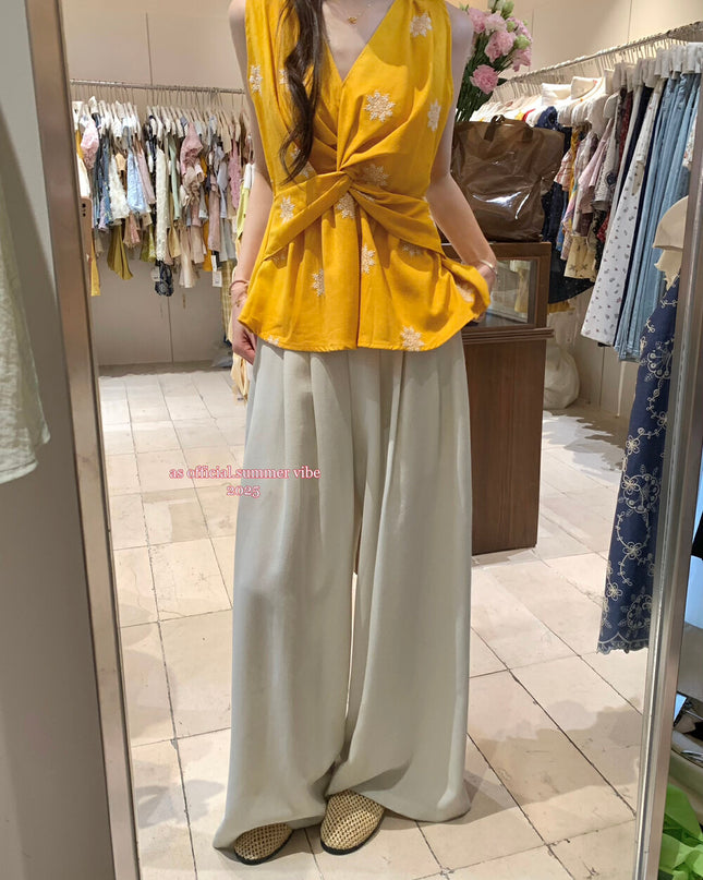 AS OFFICIAL Relaxed Draped Wide-Leg Pants
