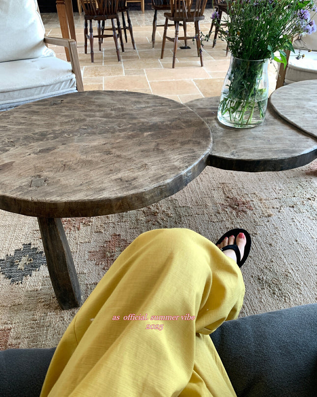 AS OFFICIAL Linen Wide Leg Relaxed Fit Pants