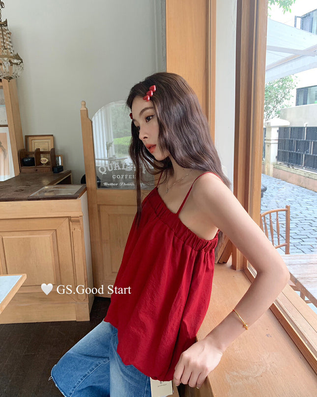 GS.GOOD START Sweet Youthful Bubble Hem Cami Top
