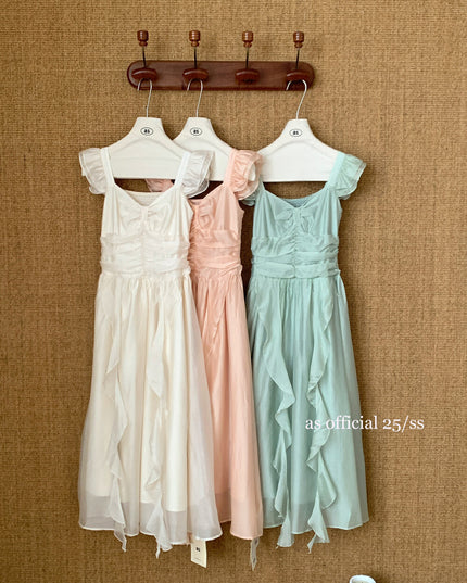 AS OFFICIAL Square-Neck Ruffle Dress