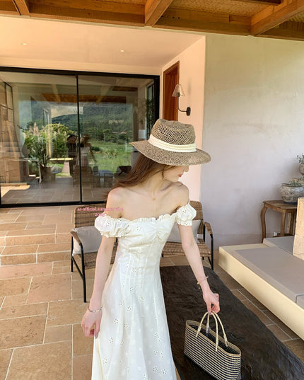 AS OFFICIAL Embroidered Eyelet French Style Dress