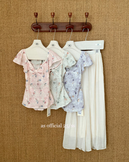 AS OFFICIAL Twist-Neck Jacquard Top